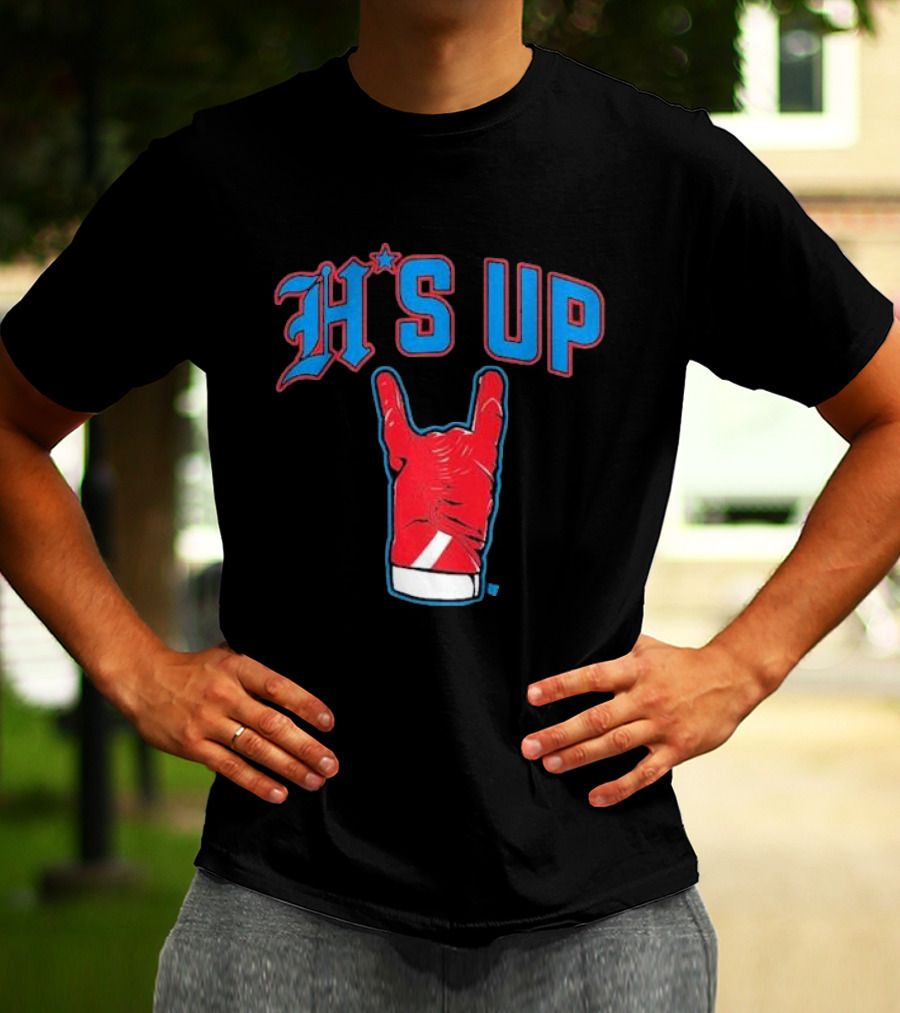 Houston Football H's Up Gesture Red Glove T-Shirt