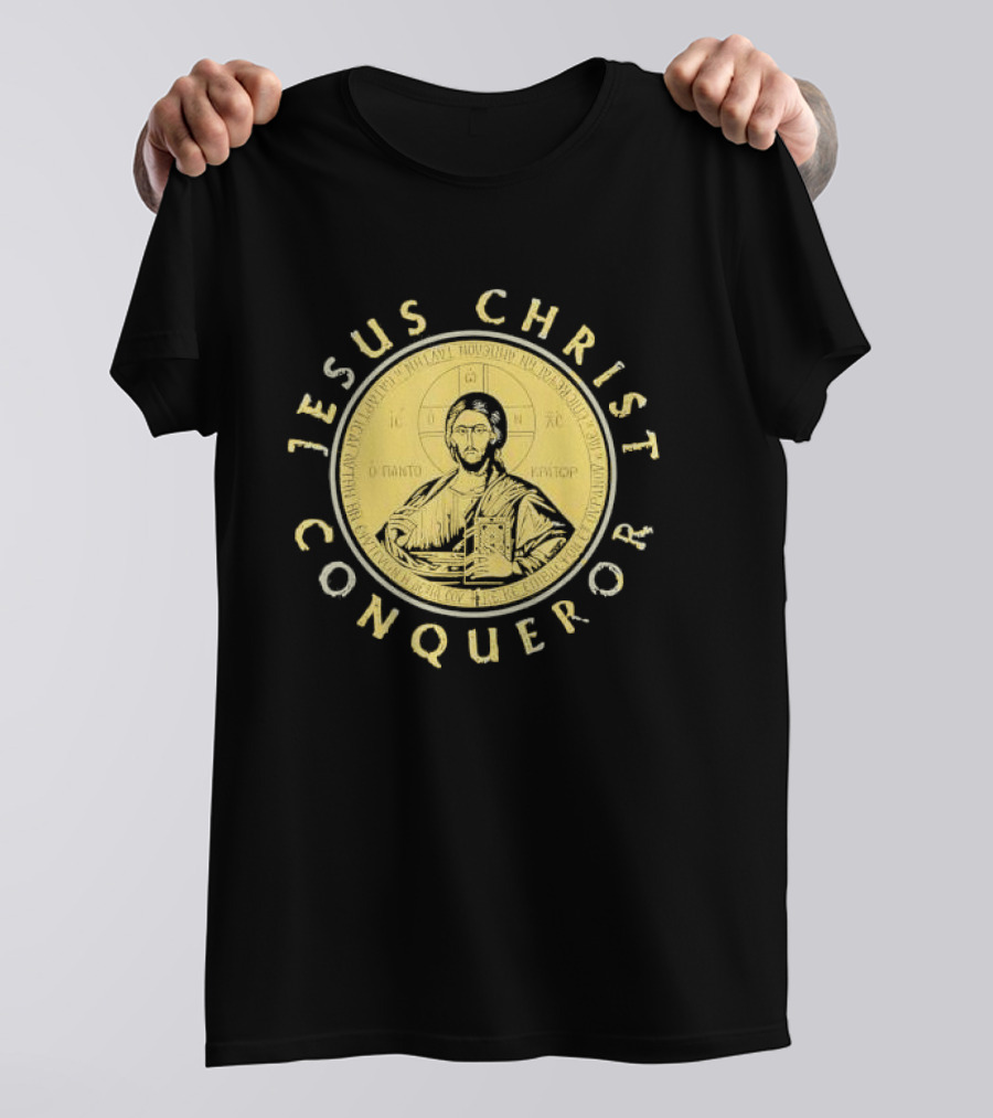 Jesus Christ Conqueror Orthodox Christian Iconography T-Shirt