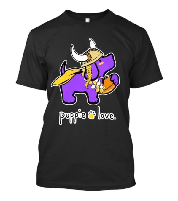 Puppie Love Purple And Gold Viking Pup Minnesota Vikings T-Shirt