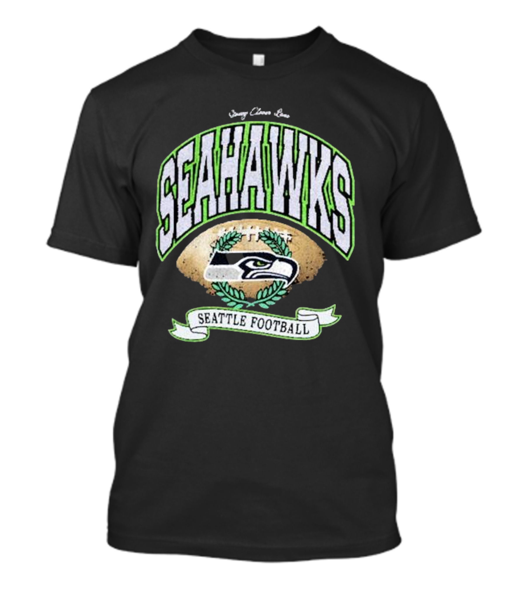 Stoney Clover Lane X 47 Seattle Seahawks Glitter Rocker Vintage Football T-Shirt