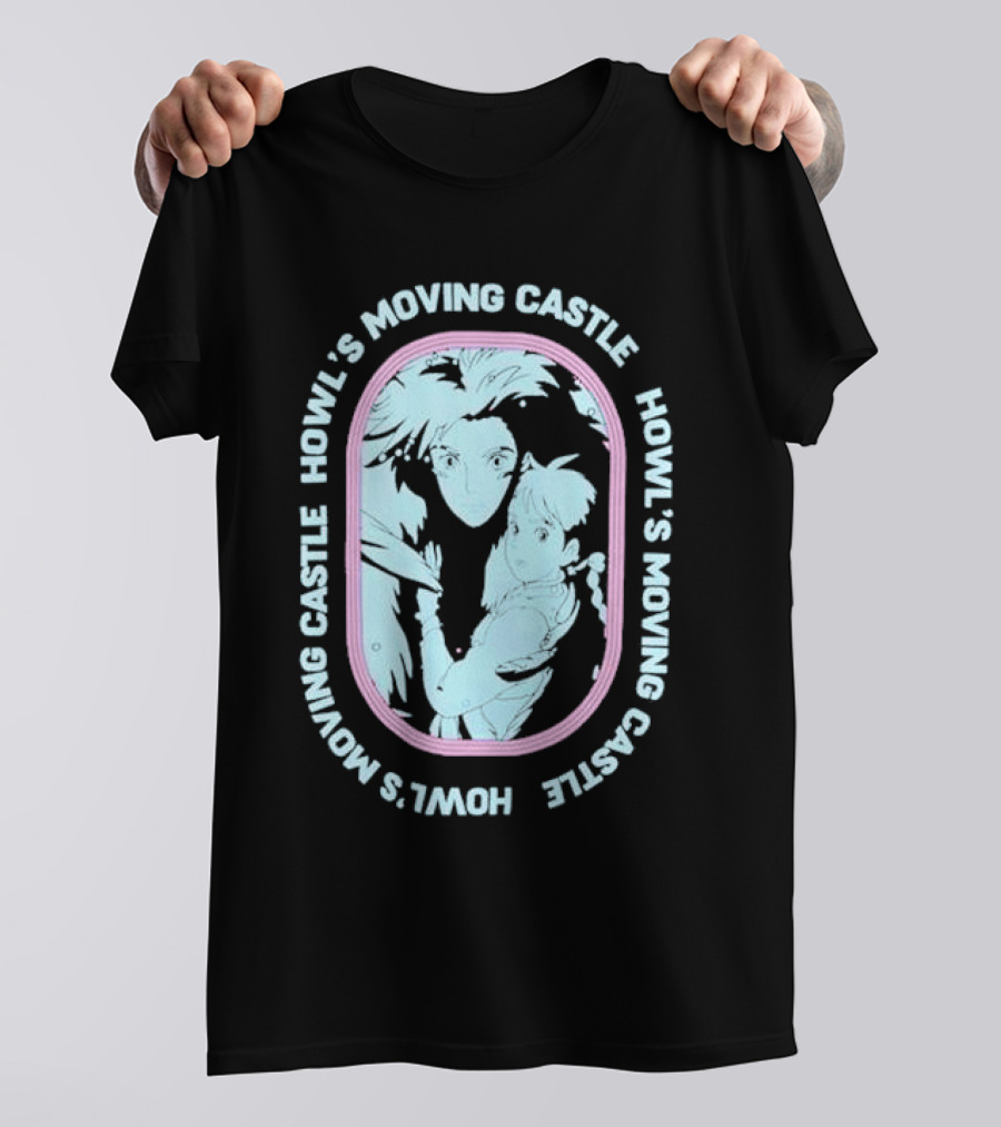 Howl’s Moving Castle Howl And Sophie Oval Embrace Studio Ghibli T-Shirt