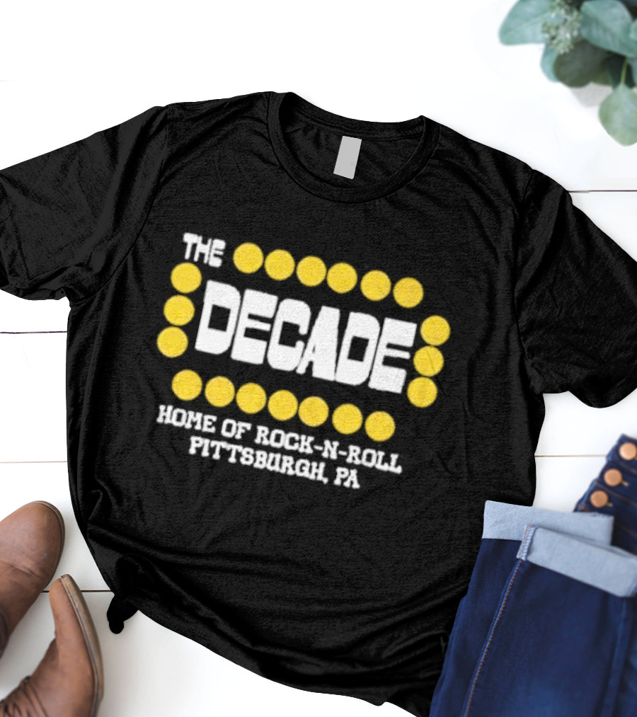 The Decade Home Of Rock-N-Roll Pittsburgh PA Yellow Dot Frame T-Shirt