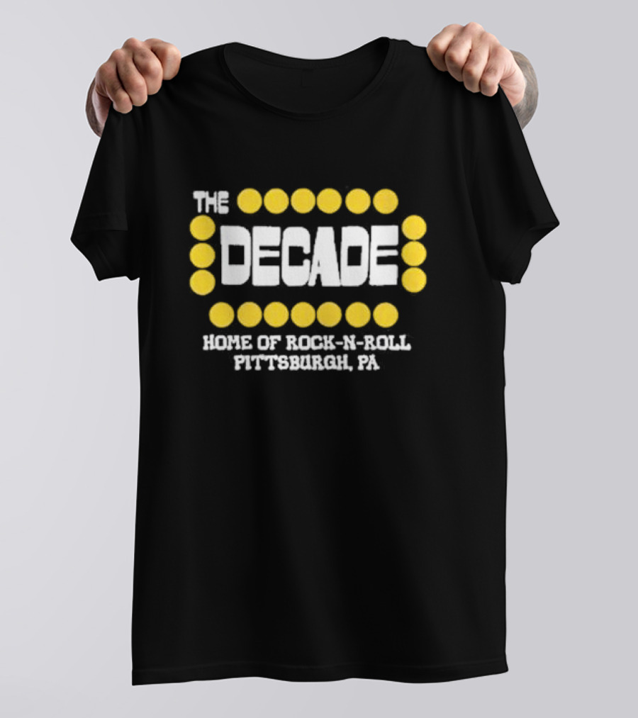 The Decade Home Of Rock-N-Roll Pittsburgh PA Yellow Dot Frame T-Shirt