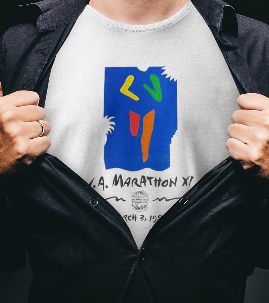 L.A. Marathon XI March 3, 1996 Los Angeles Marathon 90s Race Racer Comfort T-Shirt