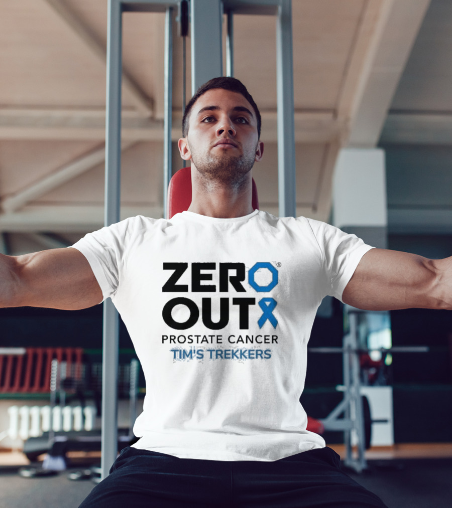 Zero Out Prostate Cancer Tim's Trekkers Awareness Blue T-Shirt