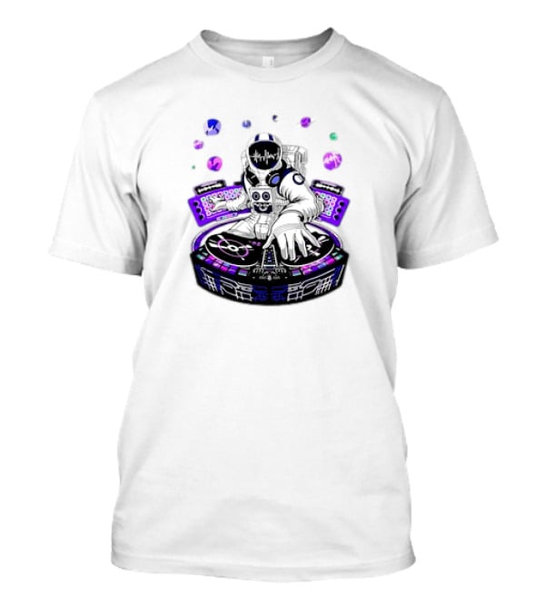 Astronaut Psychedelic DJ Psytrance Techno EDM Festival Space Music Bubbles T-Shirt