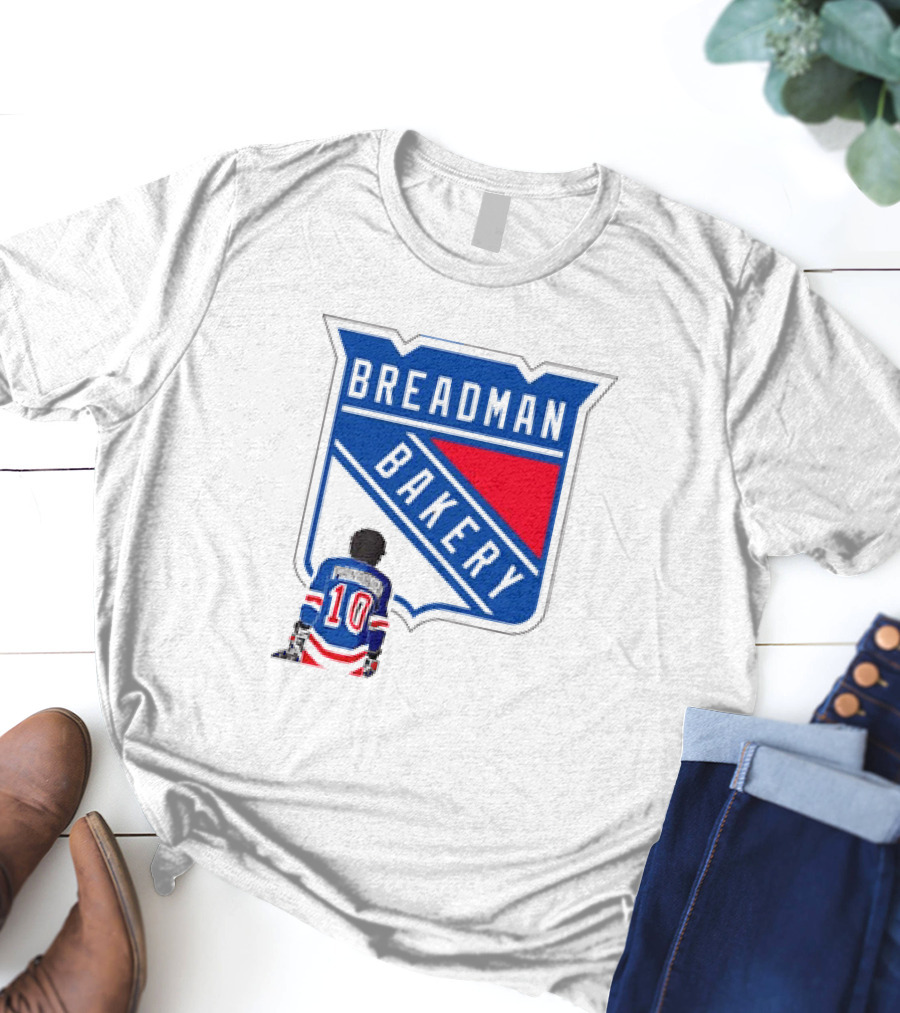 Breadman Bakery Artemi Panarin 10 True Blue New York Rangers Fan T-Shirt