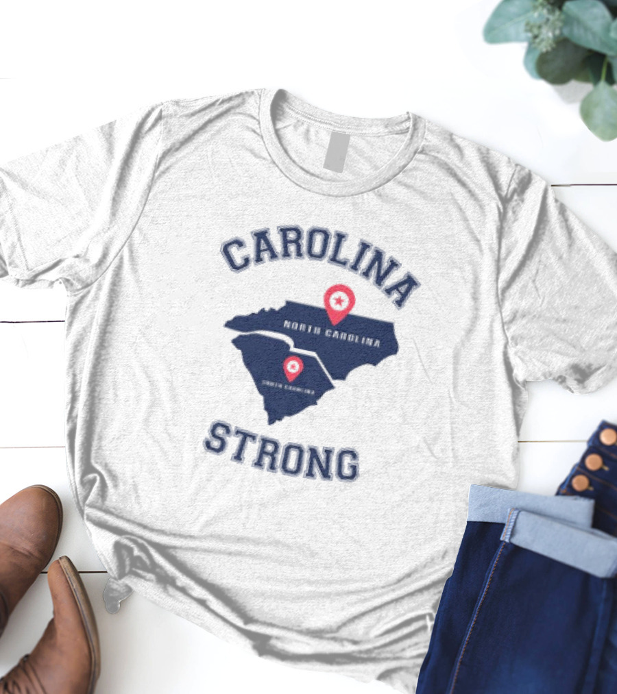 Carolina Strong North Carolina South Carolina Map T-Shirt