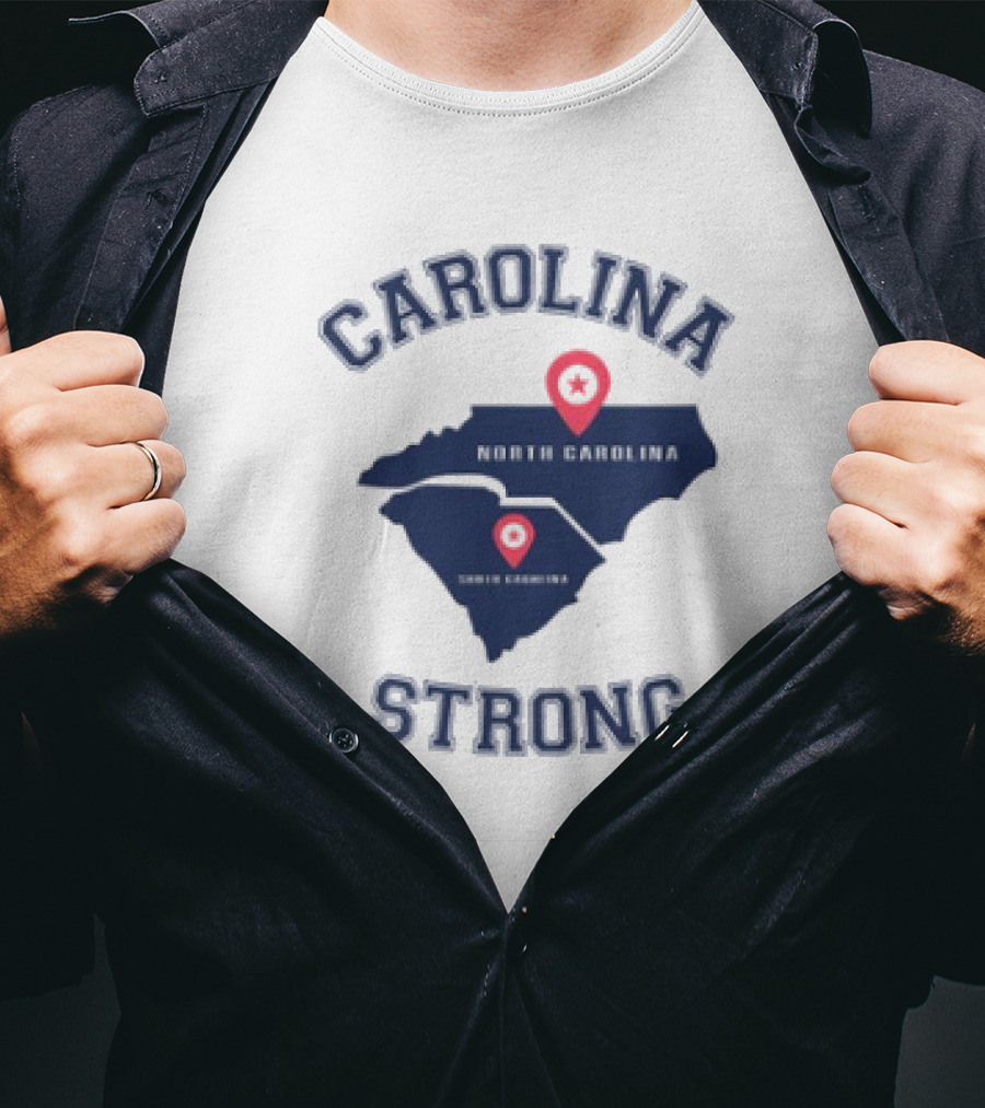Carolina Strong North Carolina South Carolina Map T-Shirt