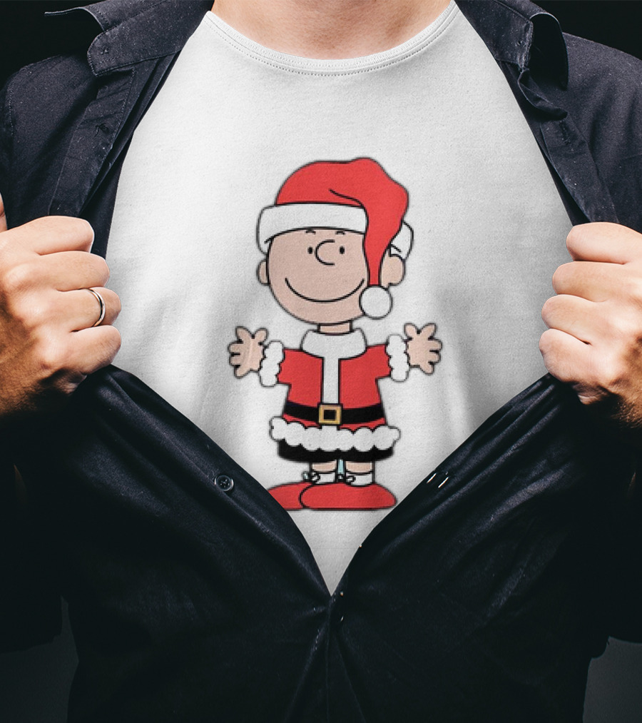 Charlie Brown Peanuts Christmas Santa Hat Holiday T-Shirt