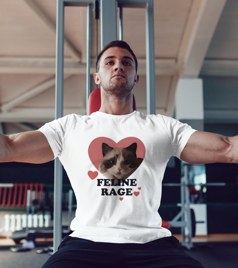 Feline Rage Heart Love Cat T-Shirt