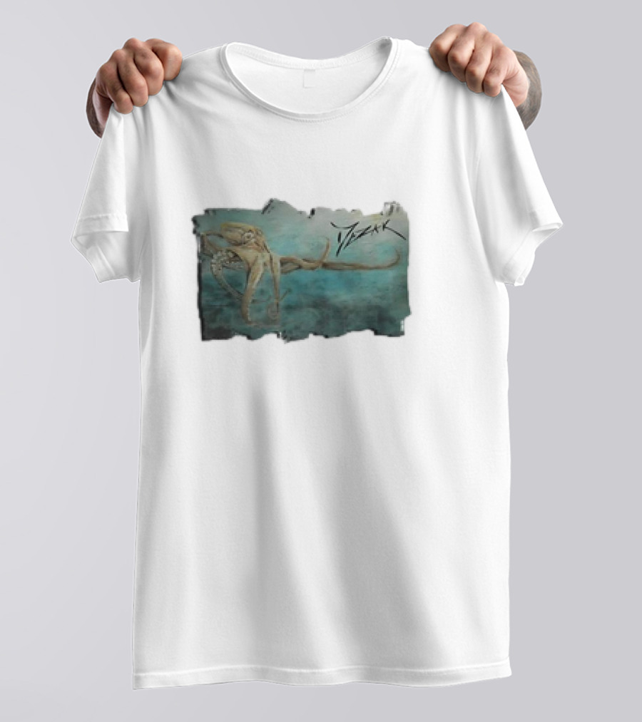 Mezak Art Solitary Octopus Ocean Scene T-Shirt