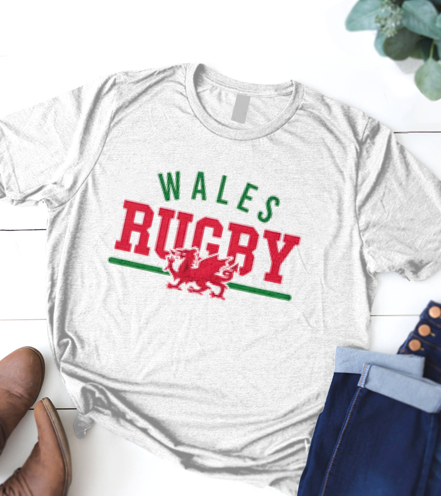 Wales Rugby Red Dragon Wordmark Supersoft T-Shirt