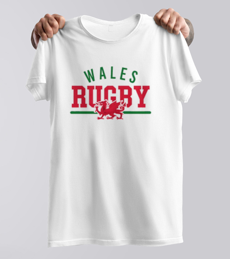 Wales Rugby Red Dragon Wordmark Supersoft T-Shirt