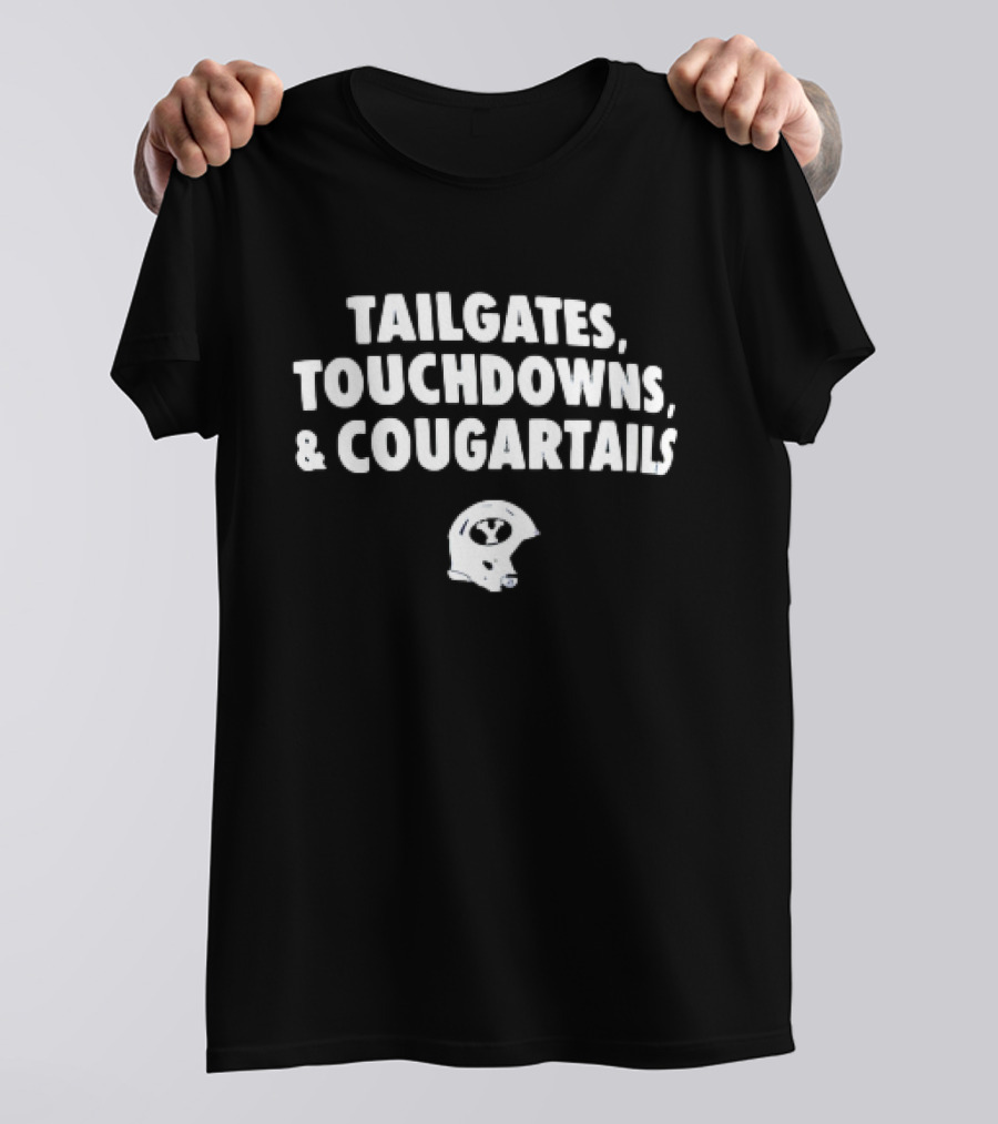 Tailgates Touchdowns Cougartails BYU Cougars Helmet T-Shirt