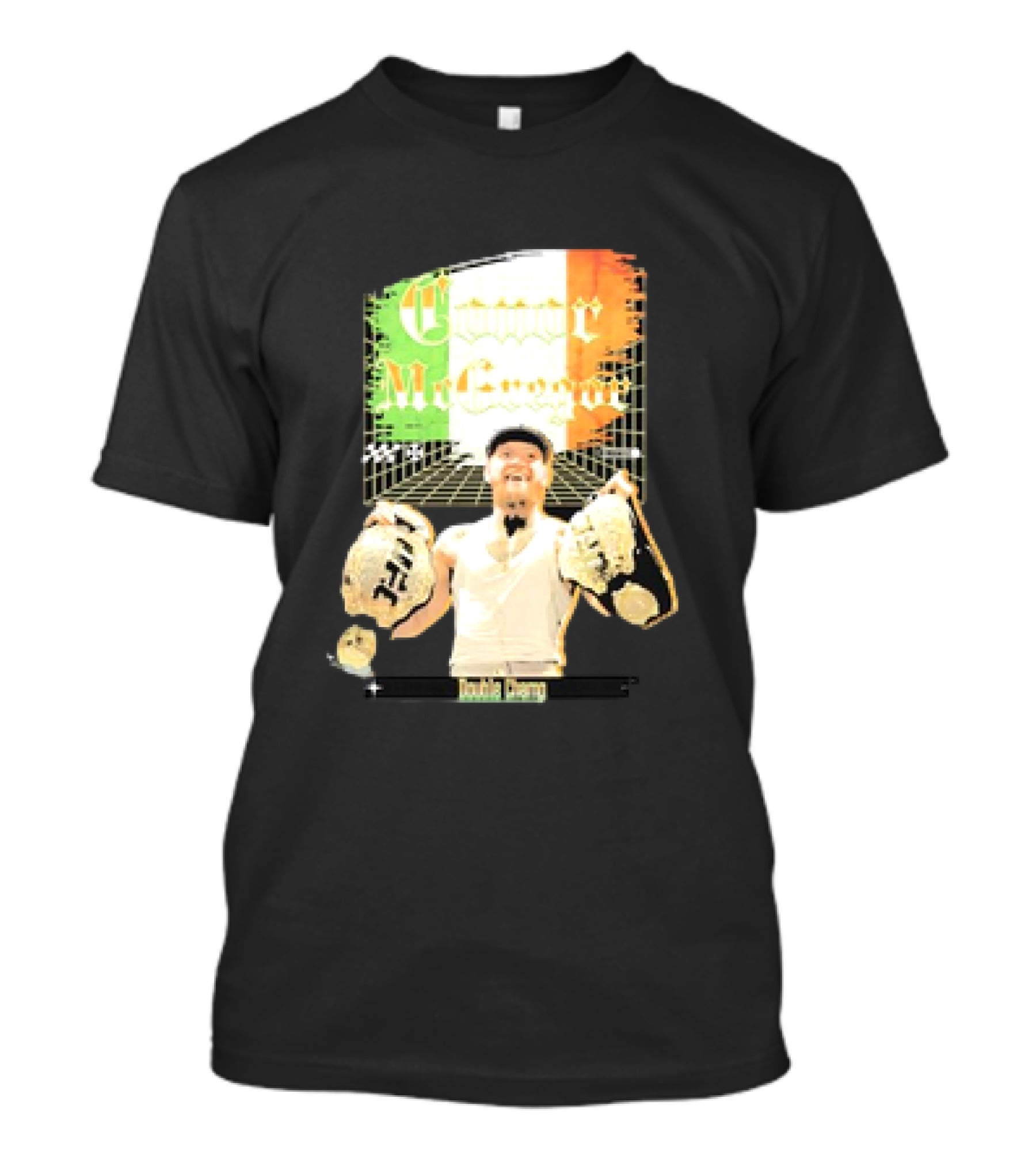 Conor McGregor Double Champ UFC Belt Irish Flag T-Shirt