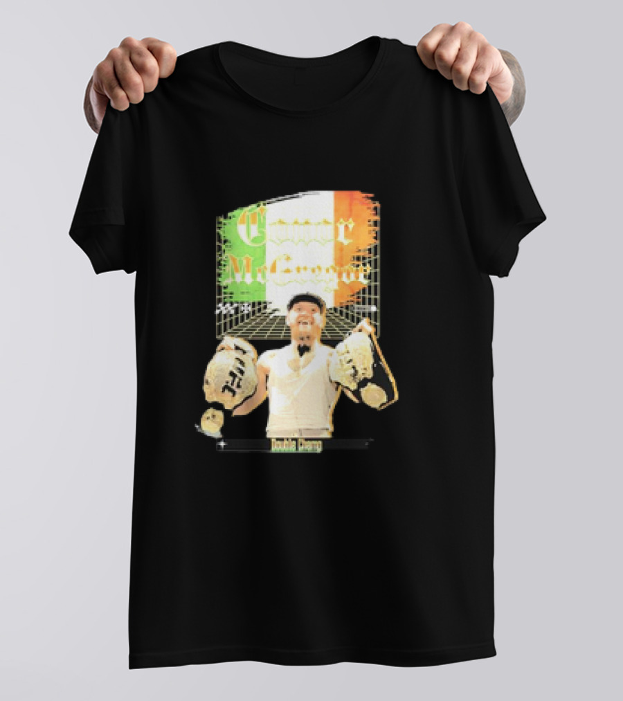 Conor McGregor Double Champ UFC Belt Irish Flag T-Shirt