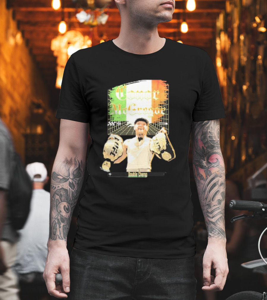 Conor McGregor Double Champ UFC Belt Irish Flag T-Shirt