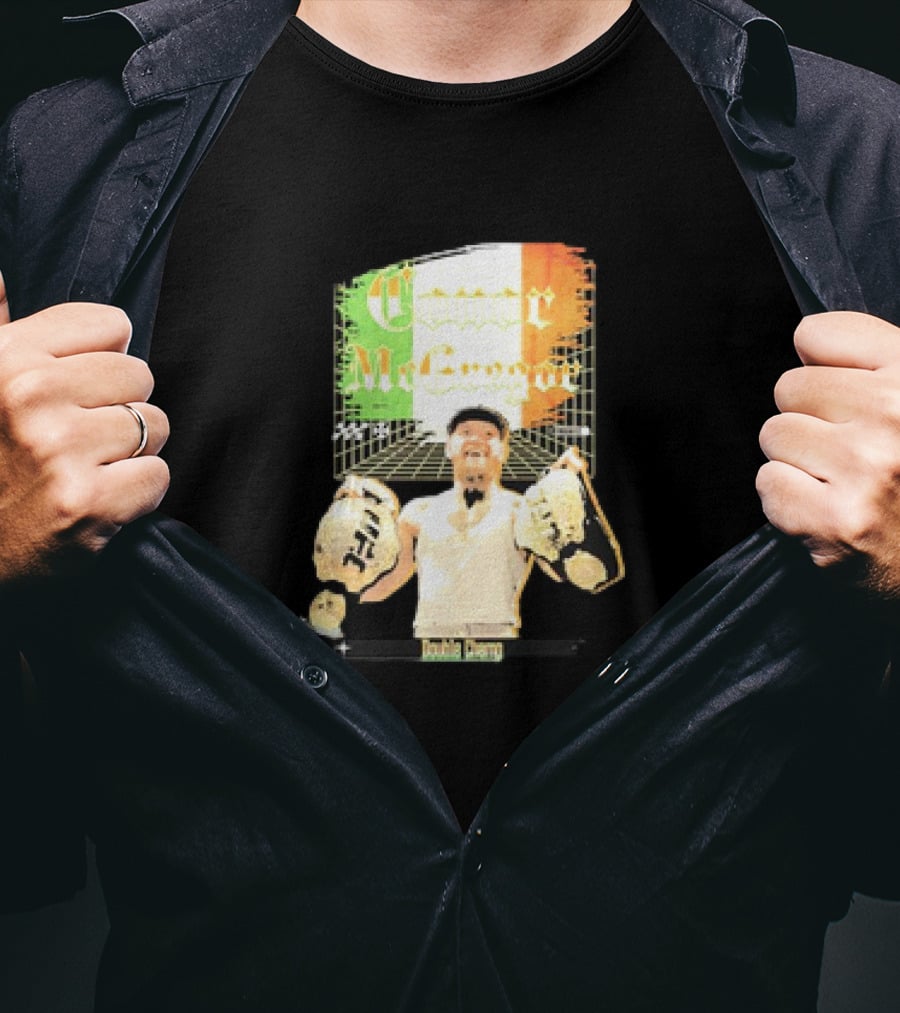 Conor McGregor Double Champ UFC Belt Irish Flag T-Shirt