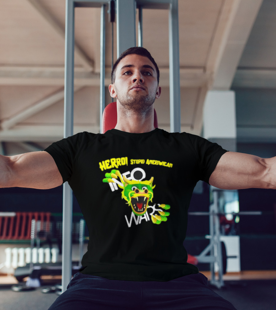 HERROI Stupid American INFO WARS Dragon Face T-Shirt