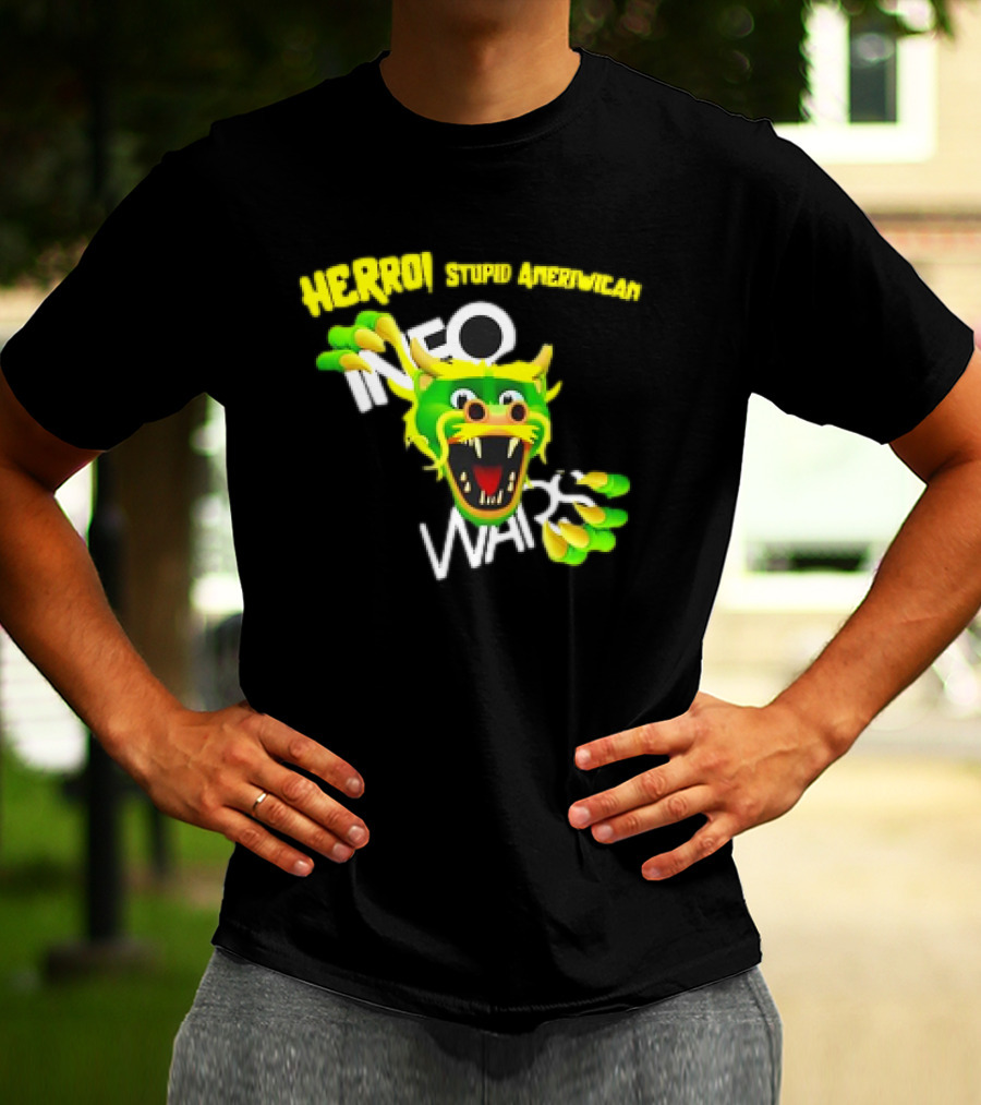 HERROI Stupid American INFO WARS Dragon Face T-Shirt