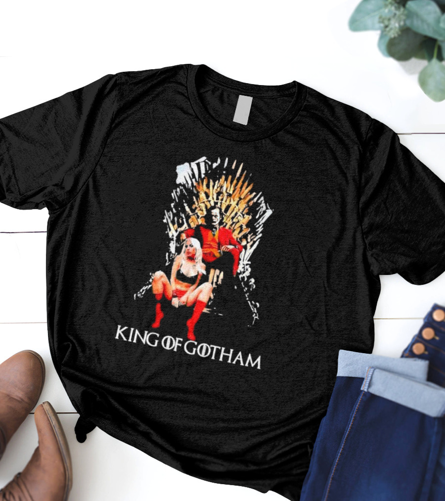 Joker And Harley Quinn King Of Gotham Throne T-Shirt