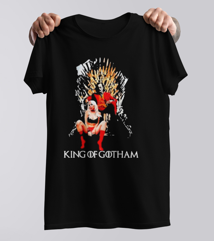 Joker And Harley Quinn King Of Gotham Throne T-Shirt