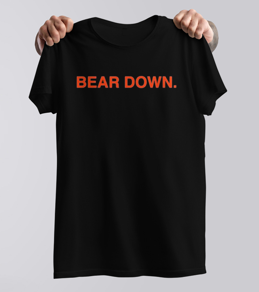 Obvious Bear Down Chicago Bears Orange Text T-Shirt