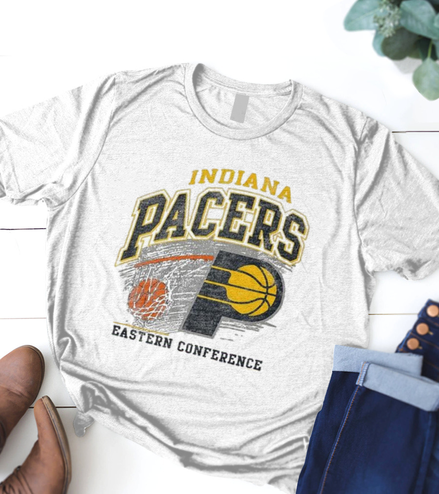 Indiana Pacers Eastern Conference Basketball Logo Adult Franklin Amp Up T-Shirt