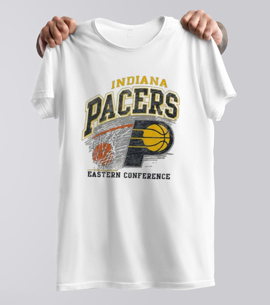 Indiana Pacers Eastern Conference Basketball Logo Adult Franklin Amp Up T-Shirt