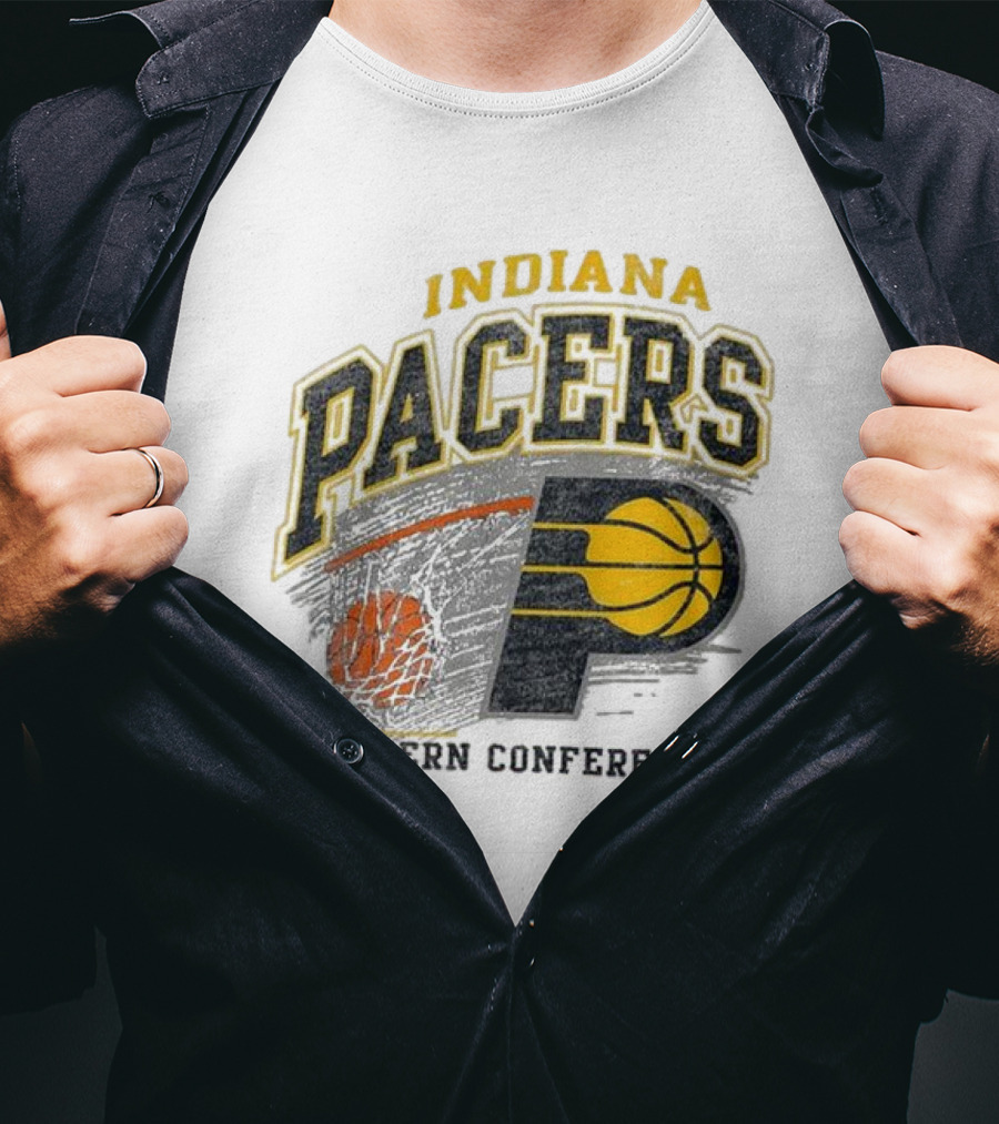 Indiana Pacers Eastern Conference Basketball Logo Adult Franklin Amp Up T-Shirt