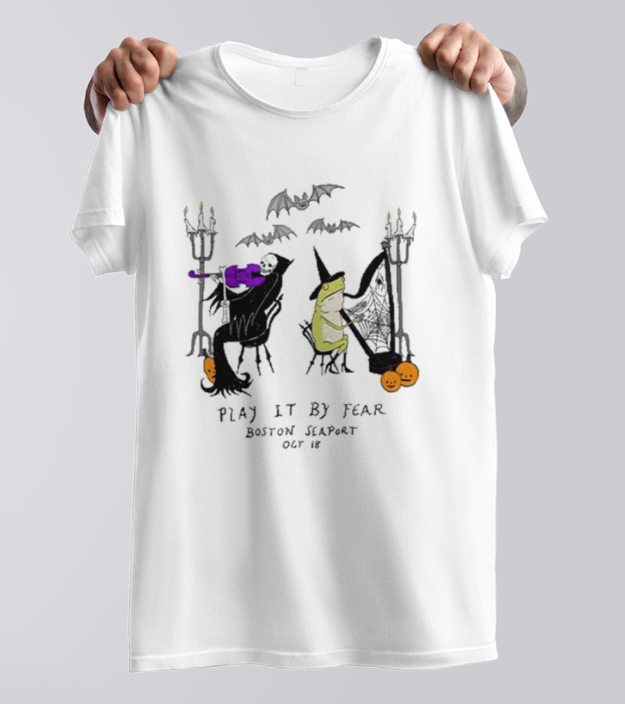 Play It By Fear Bill Crisafi Witch Skeleton Bats Boston Seaport Oct 18 T-Shirt