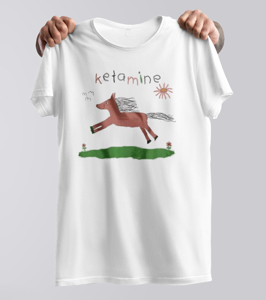 Ketamine Horse Meme With Sun And Grass T-Shirt