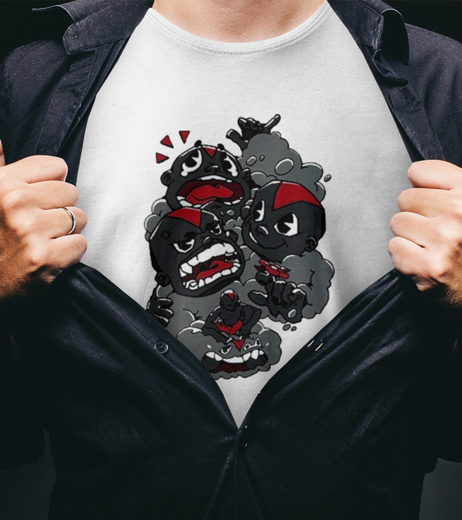 Lil Darkie Emotional Expressions Character Faces Joystick T-Shirt