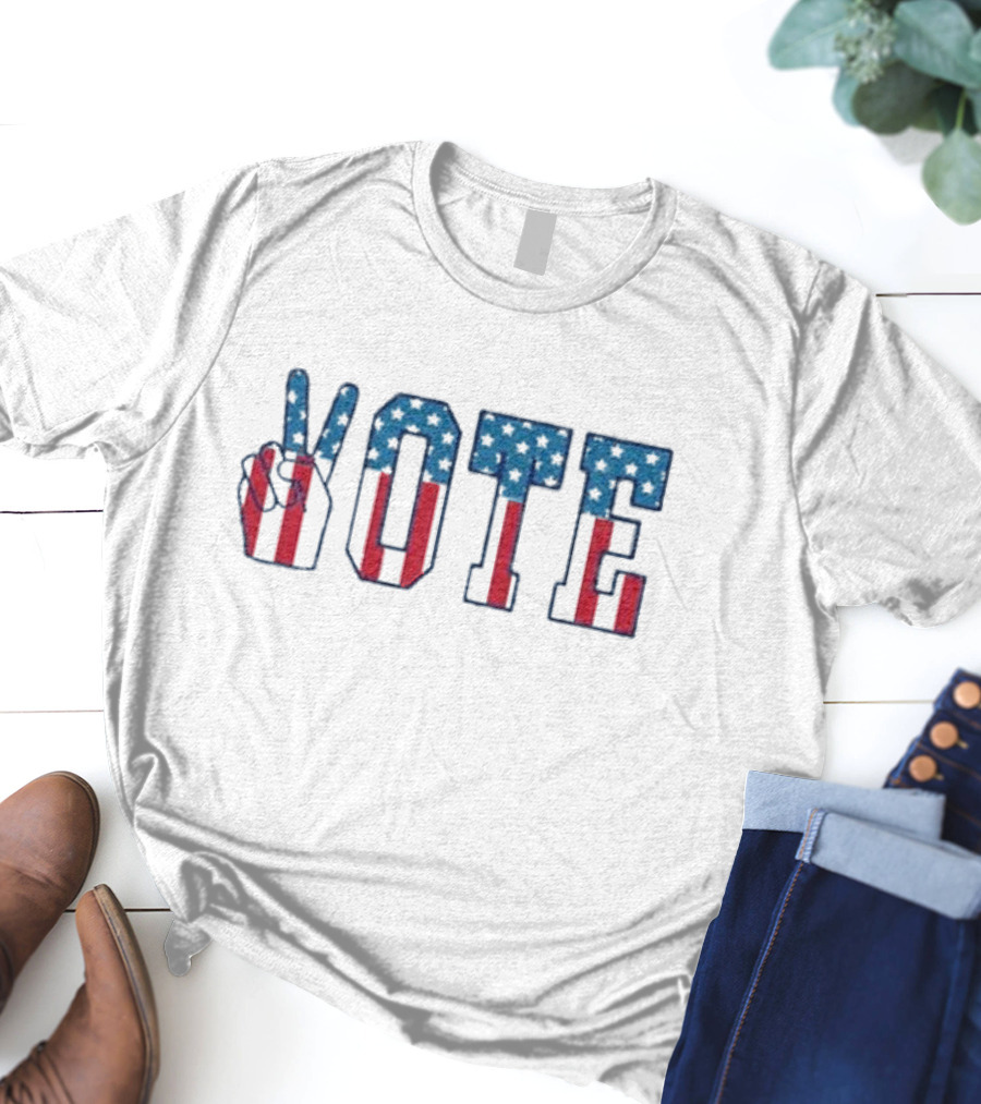 Stars And Stripes Peace Hand Vote T-Shirt