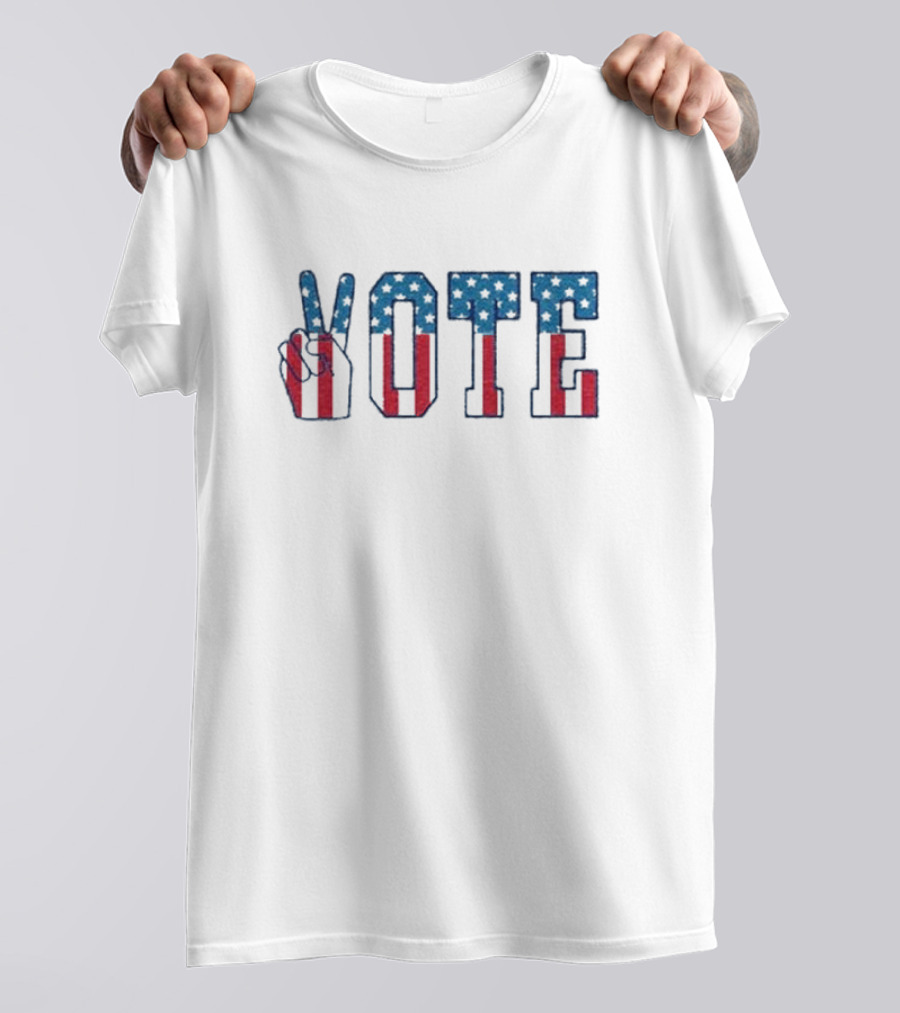 Stars And Stripes Peace Hand Vote T-Shirt