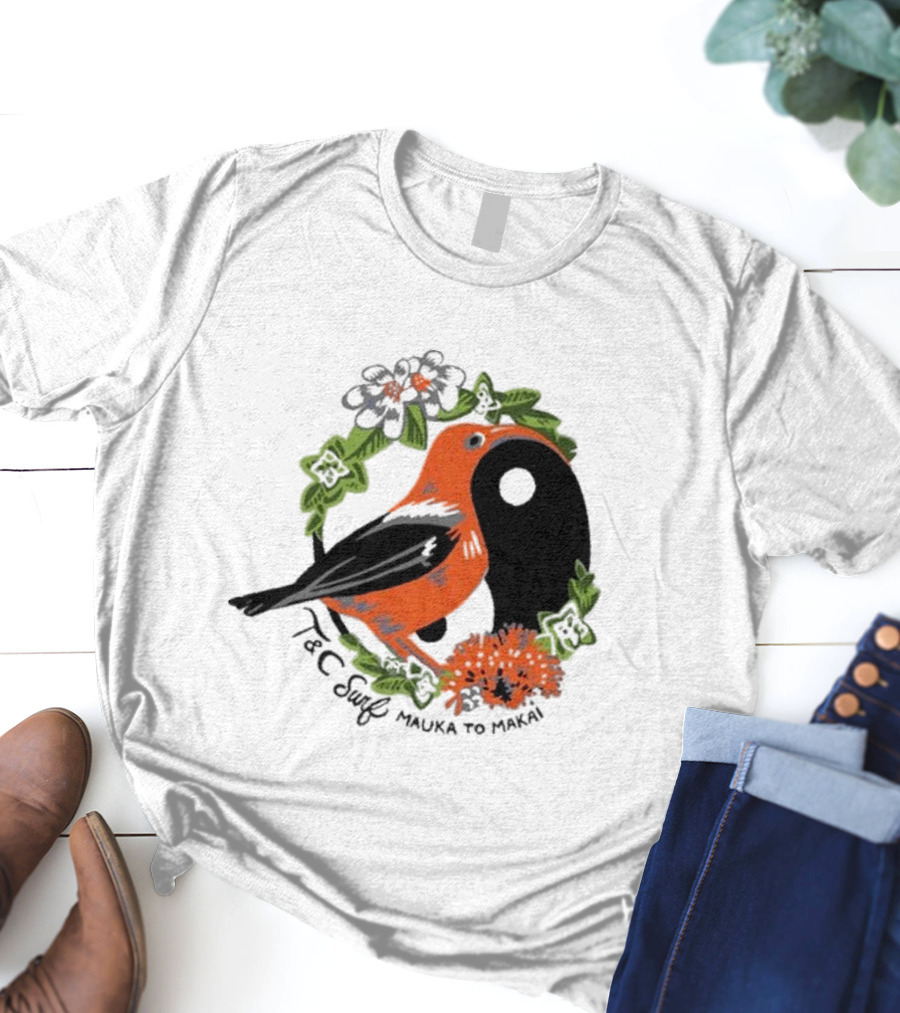 T&C Surf Mauka To Makai Bird Floral Yin Yang T-Shirt