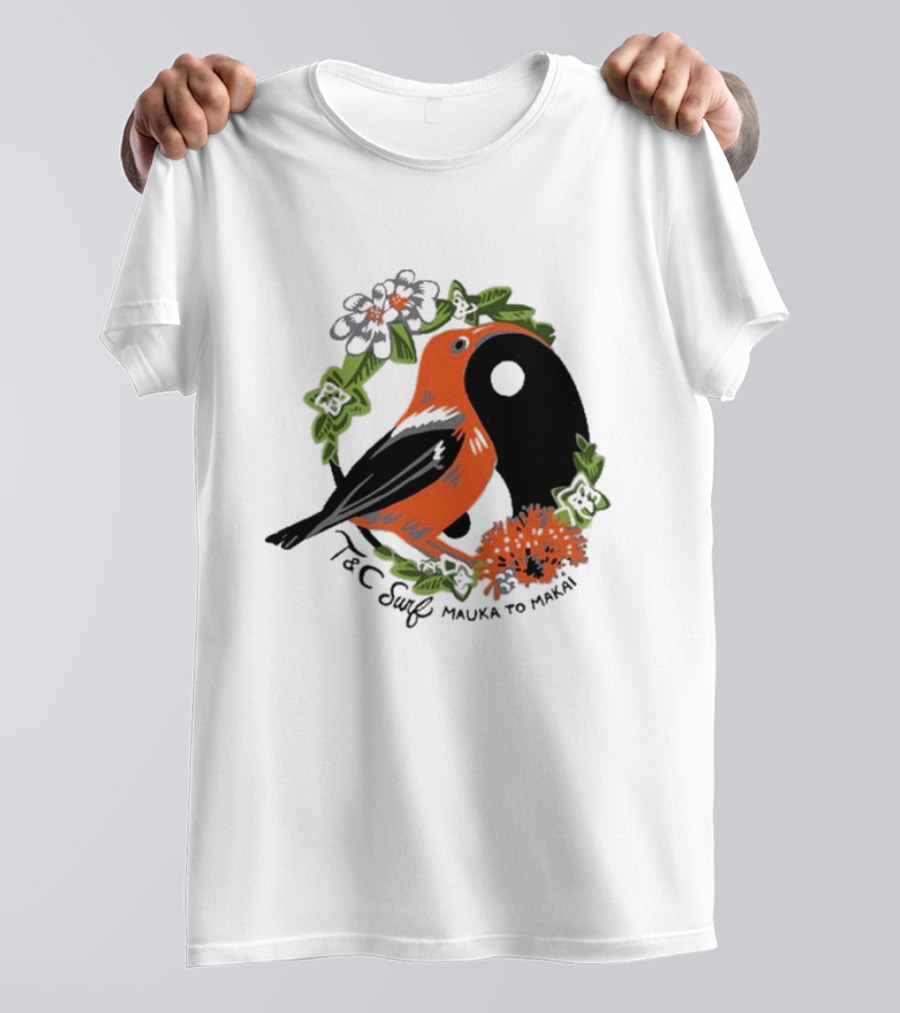 T&C Surf Mauka To Makai Bird Floral Yin Yang T-Shirt