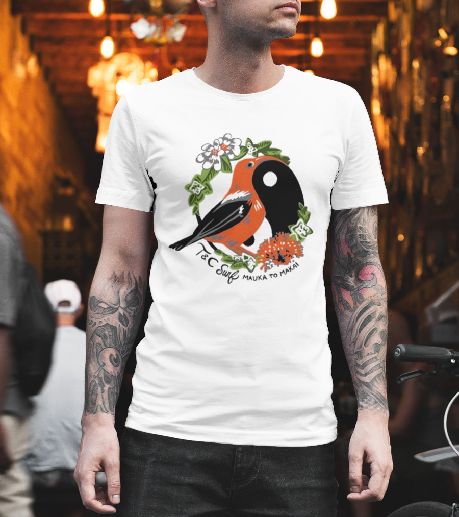 T&C Surf Mauka To Makai Bird Floral Yin Yang T-Shirt
