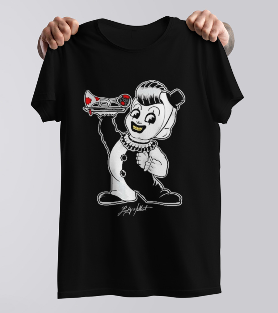 Lucky Hellcat Big Boy Creepy Clown With Chainsaw T-Shirt