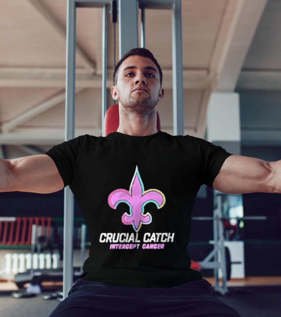 Crucial Catch Intercept Cancer Saints Fleur-de-Lis T-Shirt
