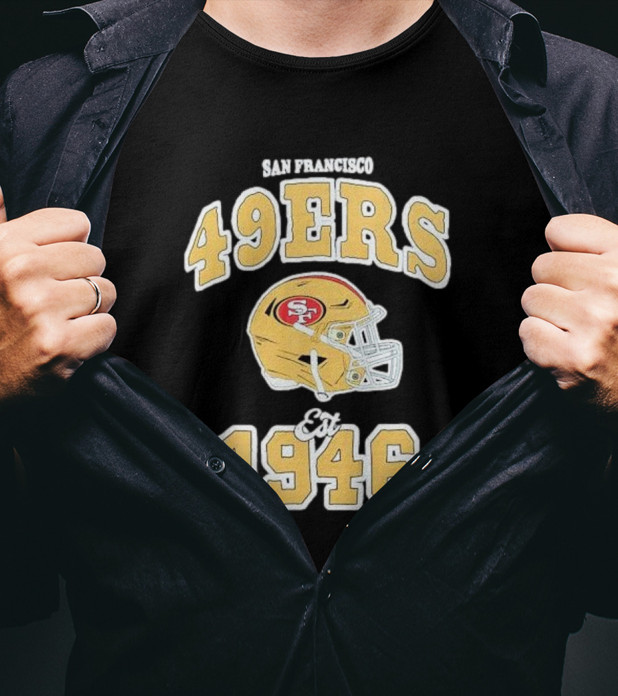 San Francisco 49ers Est 1946 Aleali May Helmet T-Shirt