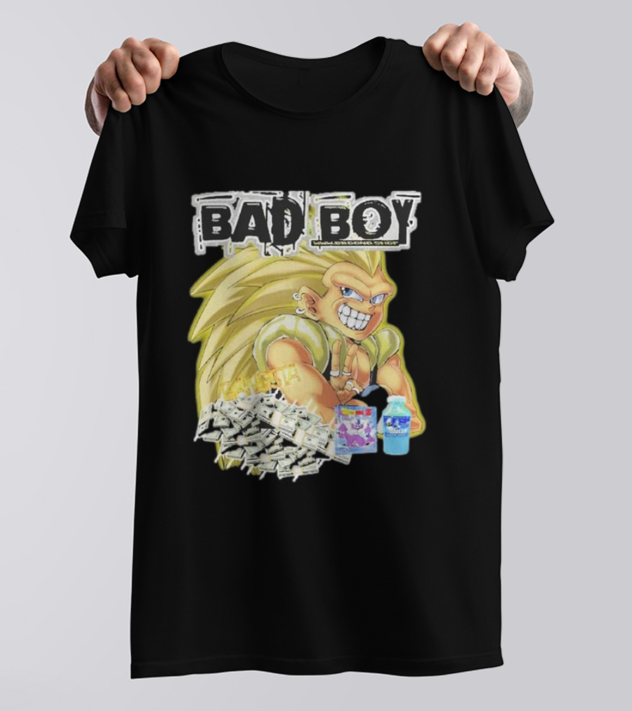 BAD BOY Sparking 2 Gotenks With Money And Blue Drink T-Shirt