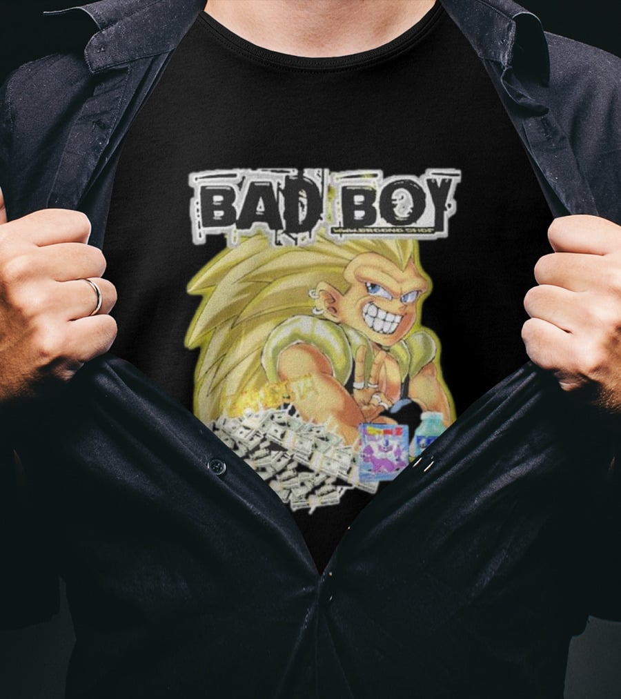 BAD BOY Sparking 2 Gotenks With Money And Blue Drink T-Shirt