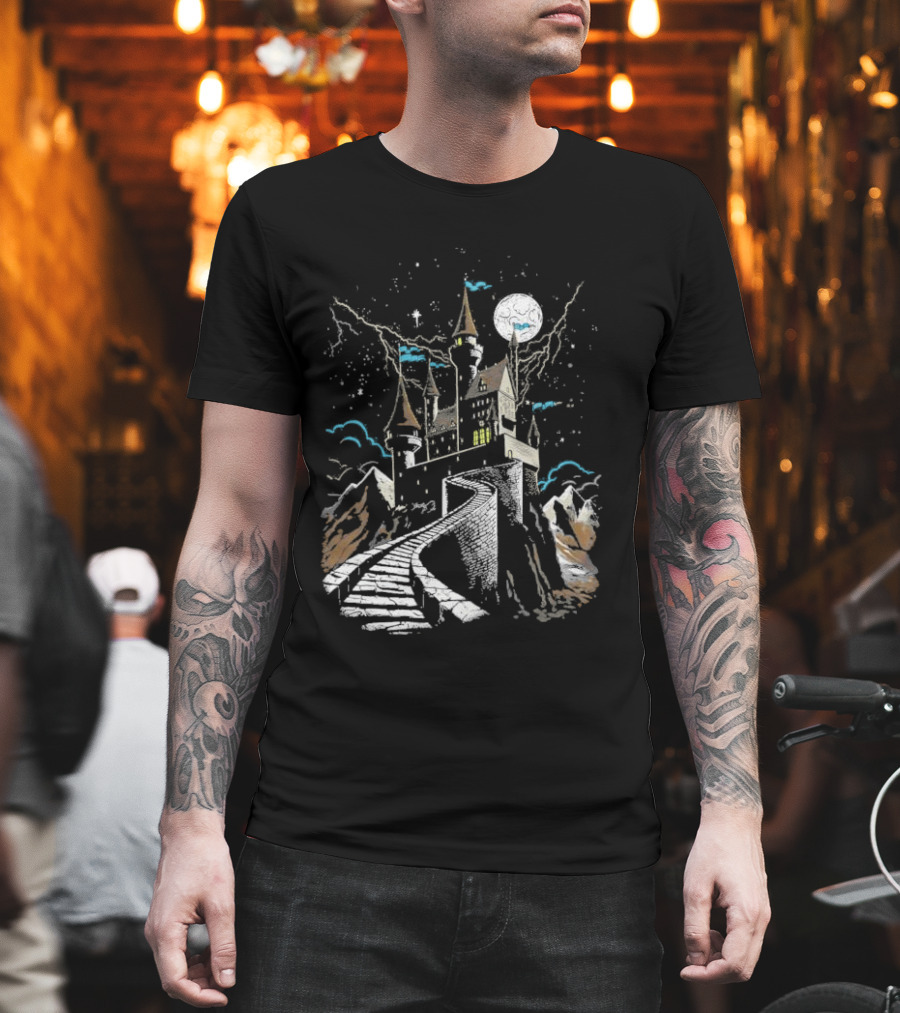 Dark Keep Moonlit Castle Vintage Intotheam T-Shirt