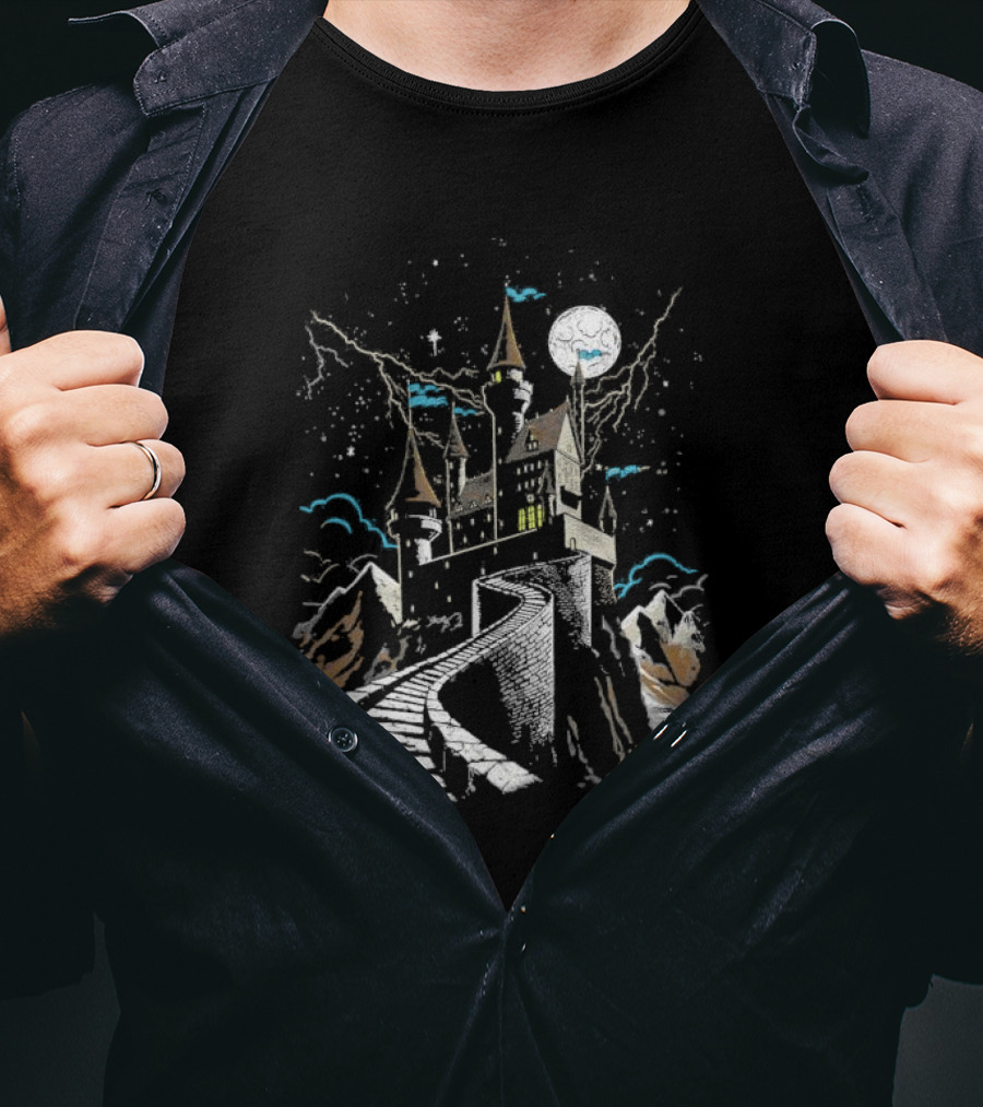 Dark Keep Moonlit Castle Vintage Intotheam T-Shirt