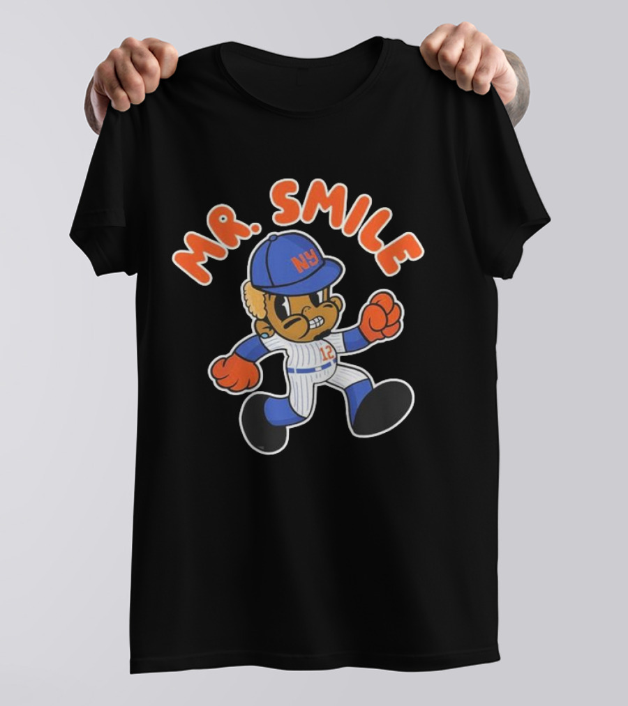 Francisco Lindor Mr. Smile NY Baseball Cartoon Character T-Shirt