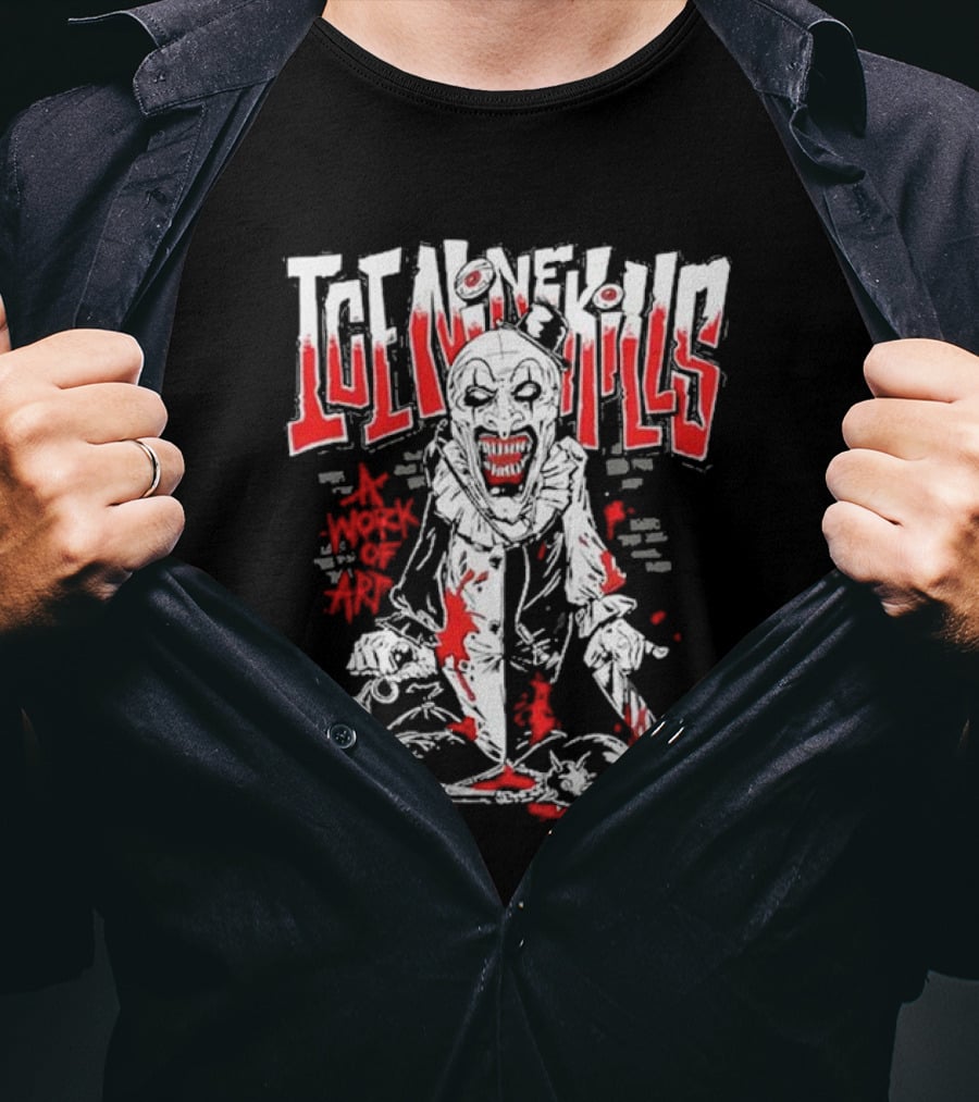 Ice Nine Kills A Work Of Art Cartoon Creepy Clown T-Shirt