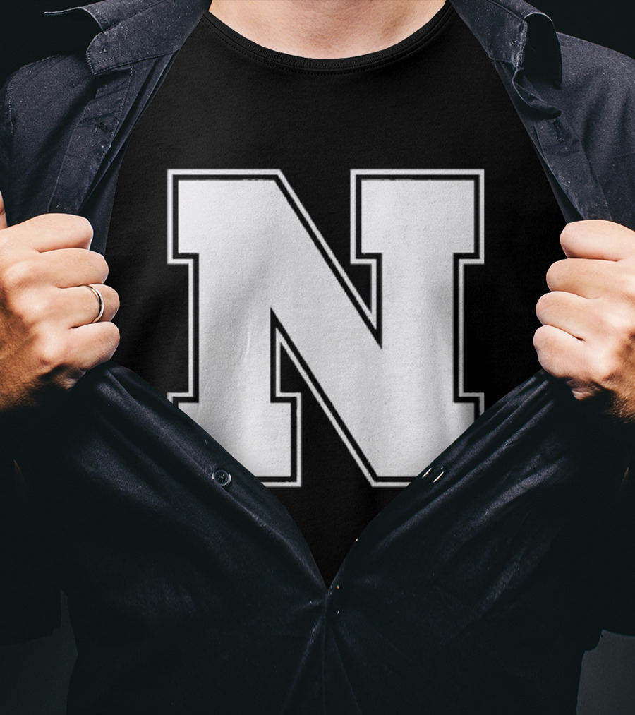 NE Logo Heavyweight Charcoal N Emblem T-Shirt
