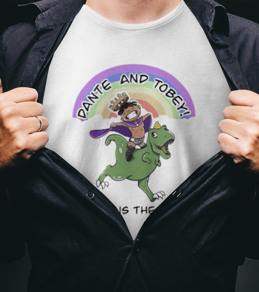 Dante And Tobey Drago Is The Best Riding Dinosaur Under Rainbow T-Shirt